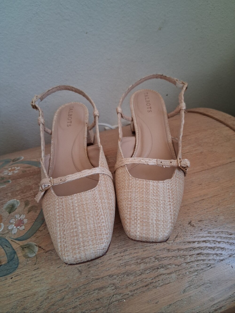 Talbots Carlye Raffia Slingbacks